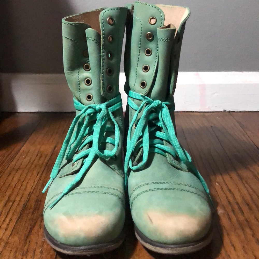 Steve Madden Teal Troopa Boots